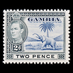 8054: Gambia SG153 2d Blue & Black 1938 Sc#135 Mi127 Mint MLH C£15, view 3