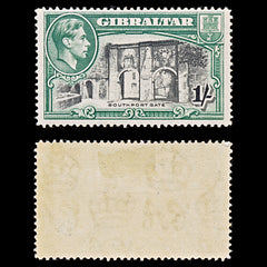 8057: Gibraltar SG127 1s Green & Black 1938 Sc#114a Mi113B Mint MH C£45, view 2