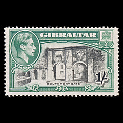 8057: Gibraltar SG127 1s Green & Black 1938 Sc#114a Mi113B Mint MH C£45, view 3