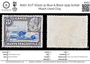 8067: KUT SG120 3s Blue & Black 1935 Sc#56 Mi41A Used C£15