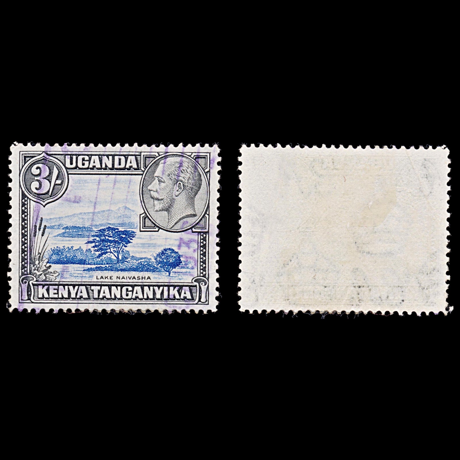 8067: KUT SG120 3s Blue & Black 1935 Sc#56 Mi41A Used C£15