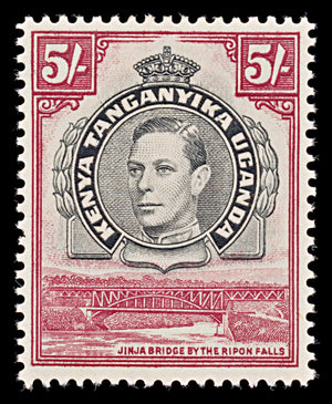 8071: KUT SG148b 5s Black & Carmine 1944 Sc#83 Mi69D Mint MVLH C£50