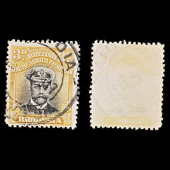8077: Rhodesia SG221 3d Black & Dark yellow 1913 Used C£15, view 1