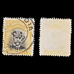 8077: Rhodesia SG221 3d Black & Dark yellow 1913 Used C£15, view 2