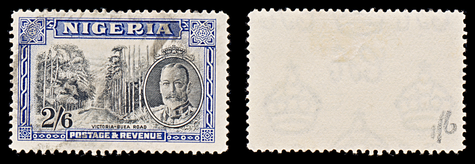 8080: Nigeria SG42 2'6s Blue & Black 1936 Sc#46 Mi39 Used C£45