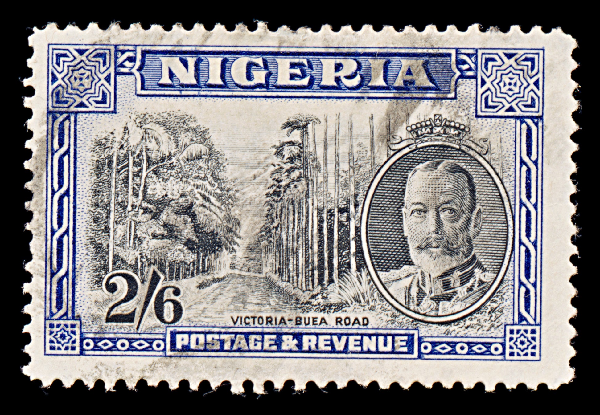 8080: Nigeria SG42 2'6s Blue & Black 1936 Sc#46 Mi39 Used C£45