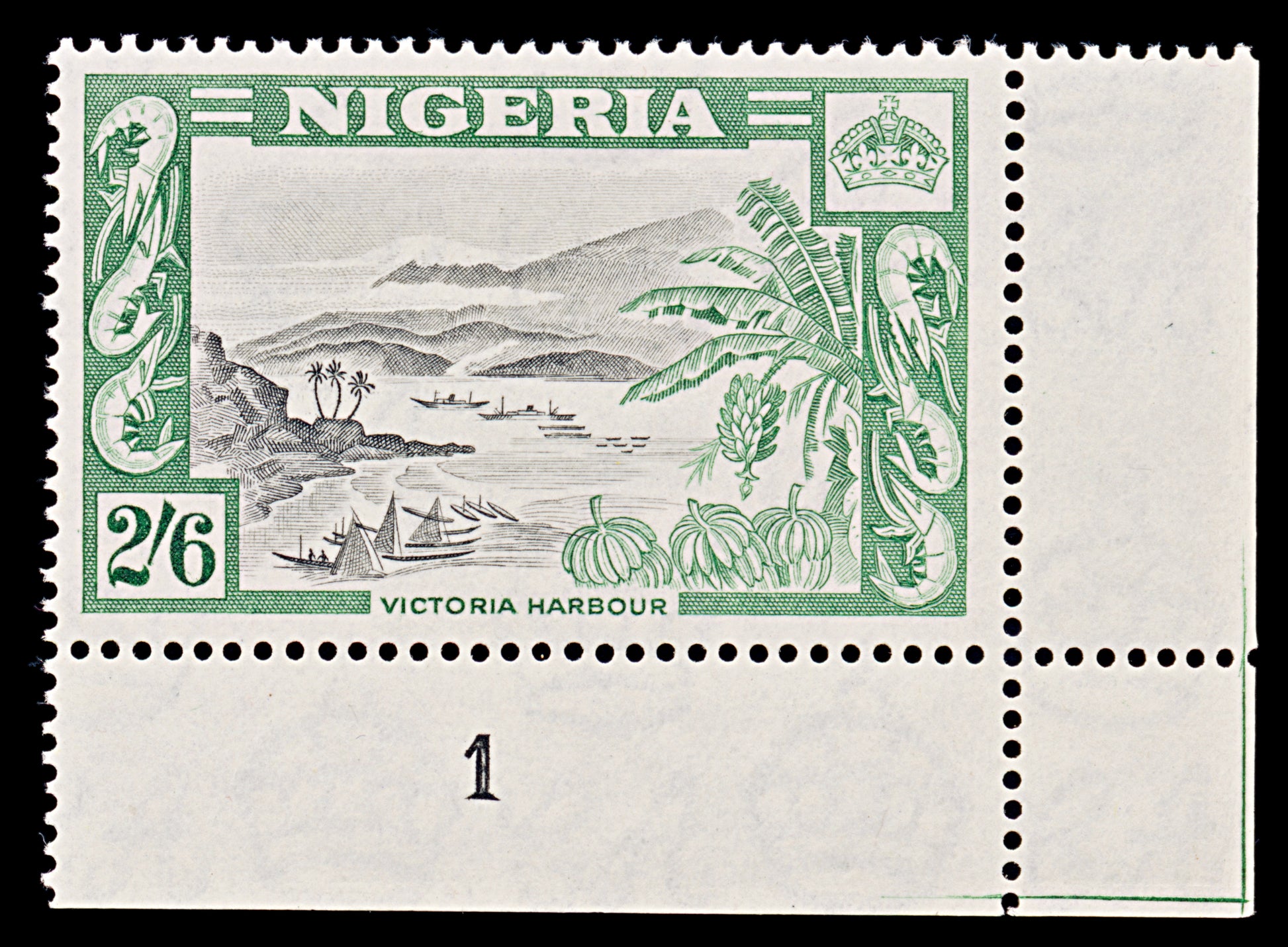 8095: Nigeria SG77 2s6d Green & Black 1953 Sc#88 Mi80 Mint MH C£20