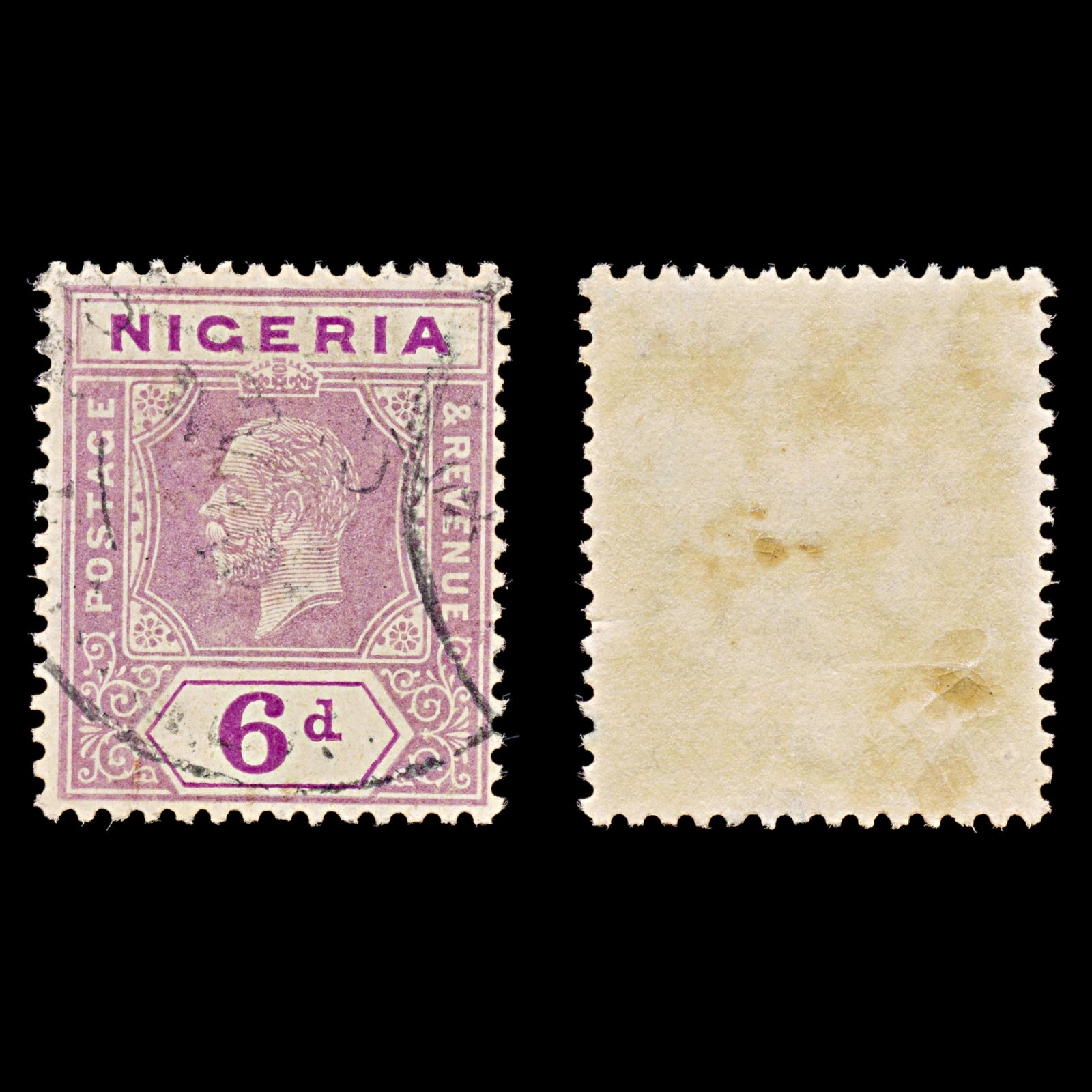 8096: Nigeria SG7 6d Bright purple & Dull purple 1914 Sc#7 Mi7 Used C£10