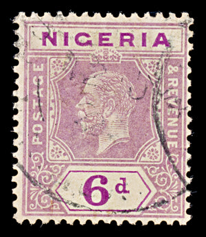 8096: Nigeria SG7 6d Bright purple & Dull purple 1914 Sc#7 Mi7 Used C£10