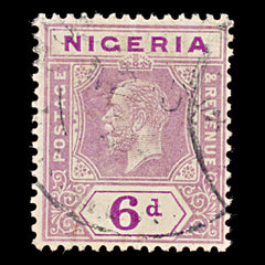 8096: Nigeria SG7 6d Bright purple & Dull purple 1914 Sc#7 Mi7 Used C£10, view 3