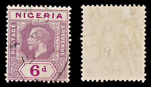 8097: Nigeria SG7 6d Bright purple & Dull purple 1914 Sc#7 Mi7 Used C£10