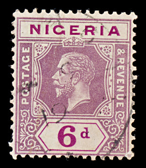 8097: Nigeria SG7 6d Bright purple & Dull purple 1914 Sc#7 Mi7 Used C£10