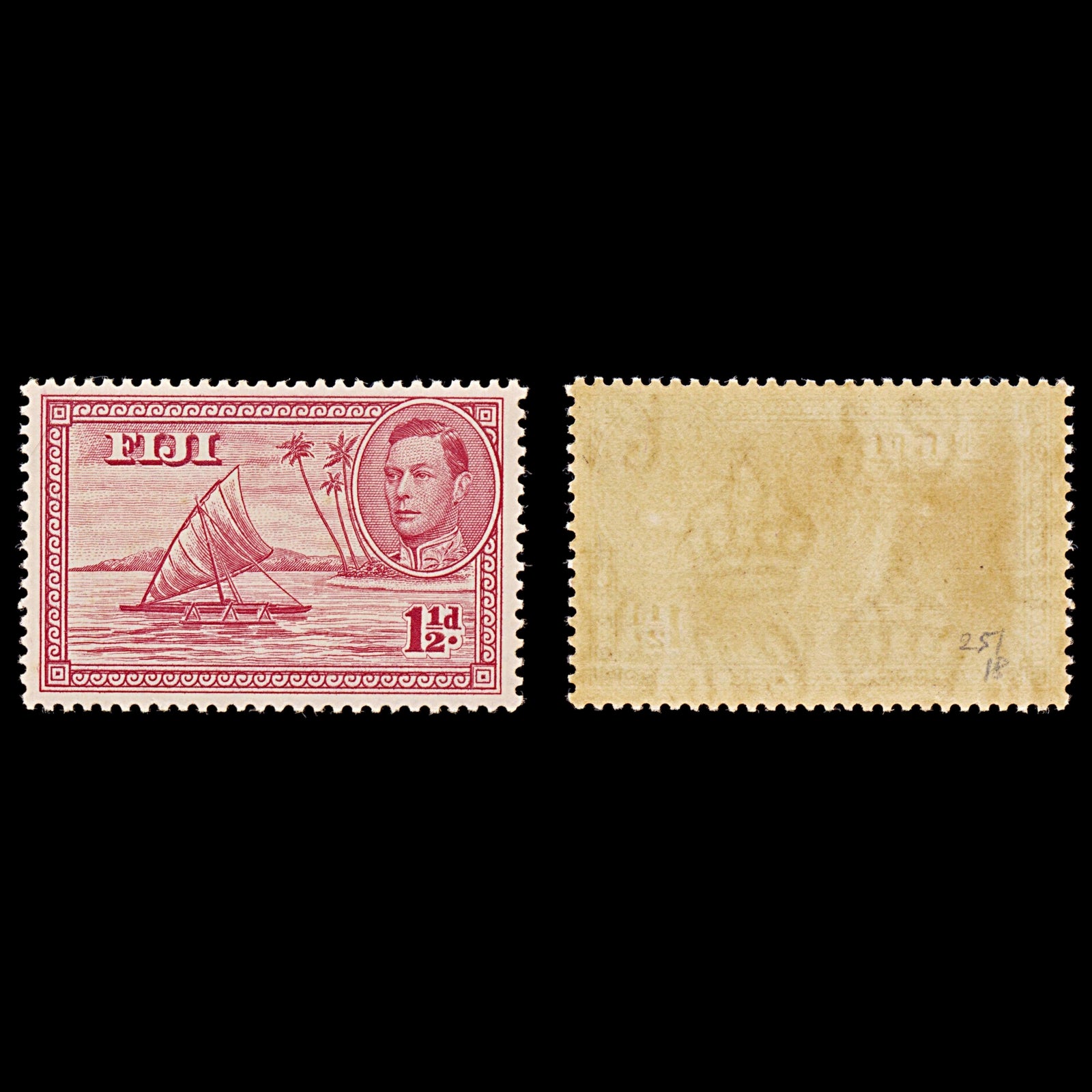 8105: Fiji SG251 1½d Carmine 1938 Sc#119 Mi94aCI Mint MNH C£18