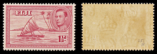 8105: Fiji SG251 1½d Carmine 1938 Sc#119 Mi94aCI Mint MNH C£18