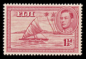 8105: Fiji SG251 1½d Carmine 1938 Sc#119 Mi94aCI Mint MNH C£18