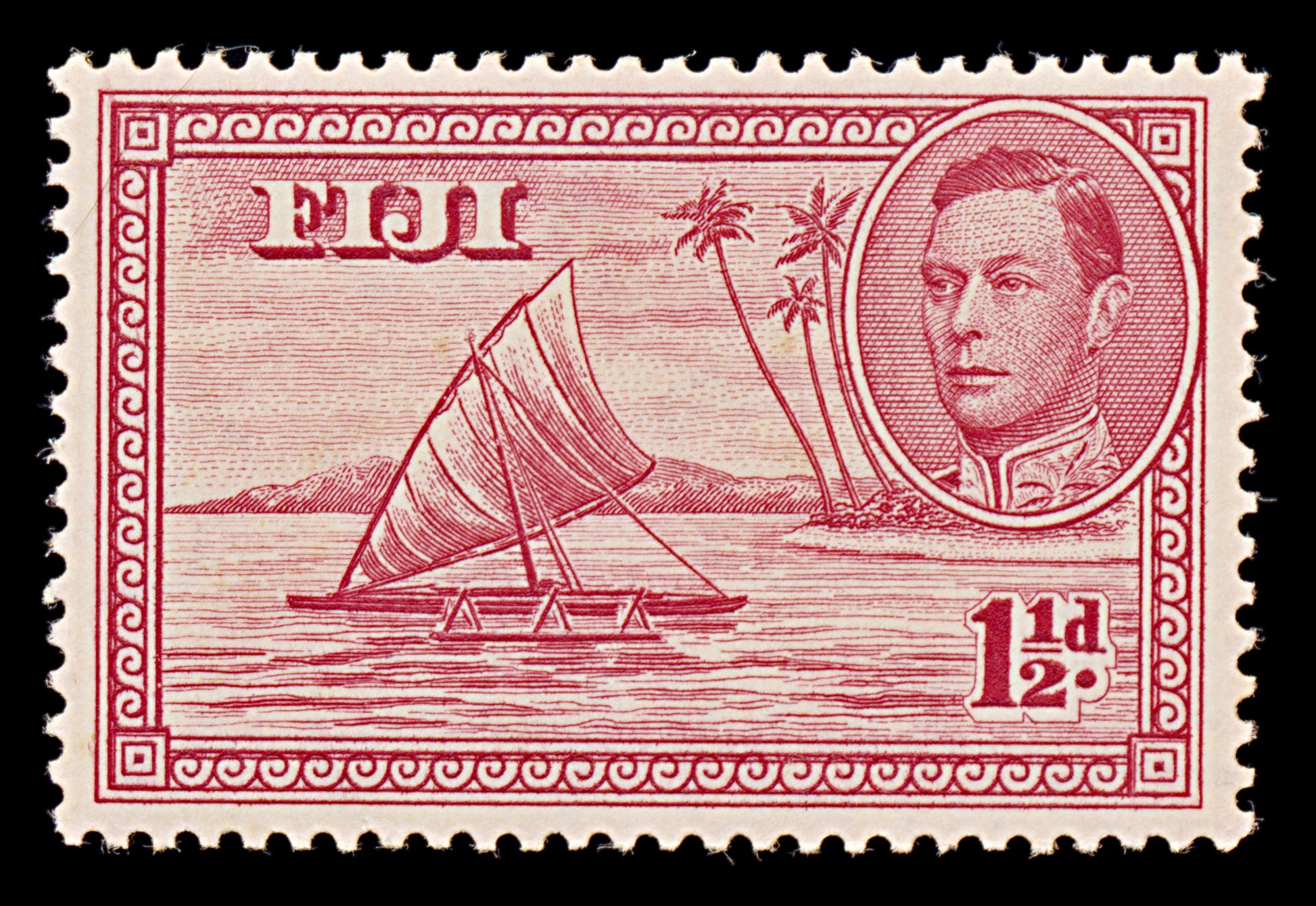 8105: Fiji SG251 1½d Carmine 1938 Sc#119 Mi94aCI Mint MNH C£18