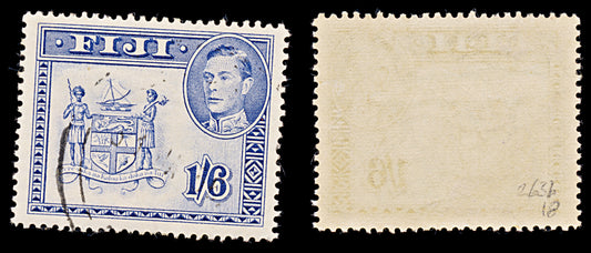 8108: Fiji SG263b 1s6d Ultramarine 1955 Sc#128Ab Mi105C Used C£18