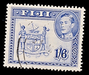 8108: Fiji SG263b 1s6d Ultramarine 1955 Sc#128Ab Mi105C Used C£18