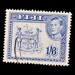 8108: Fiji SG263b 1s6d Ultramarine 1955 Sc#128Ab Mi105C Used C£18, view 3