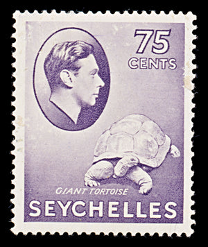 8124: Seychelles SG145a Flaw on Oval 1941 Sc#143a Mint MLH C£35