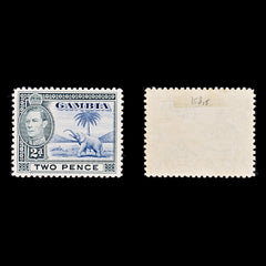 8131: Gambia SG153 2d Blue & Black 1938 Sc#135 Mi127 Mint MH C£15, view 1