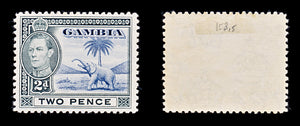 8131: Gambia SG153 2d Blue & Black 1938 Sc#135 Mi127 Mint MH C£15