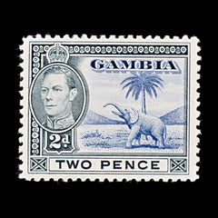 8131: Gambia SG153 2d Blue & Black 1938 Sc#135 Mi127 Mint MH C£15, view 3