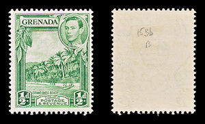 8135: Grenada SG153b ½d Yellow green 1938 Mi124a Mint MH C£13