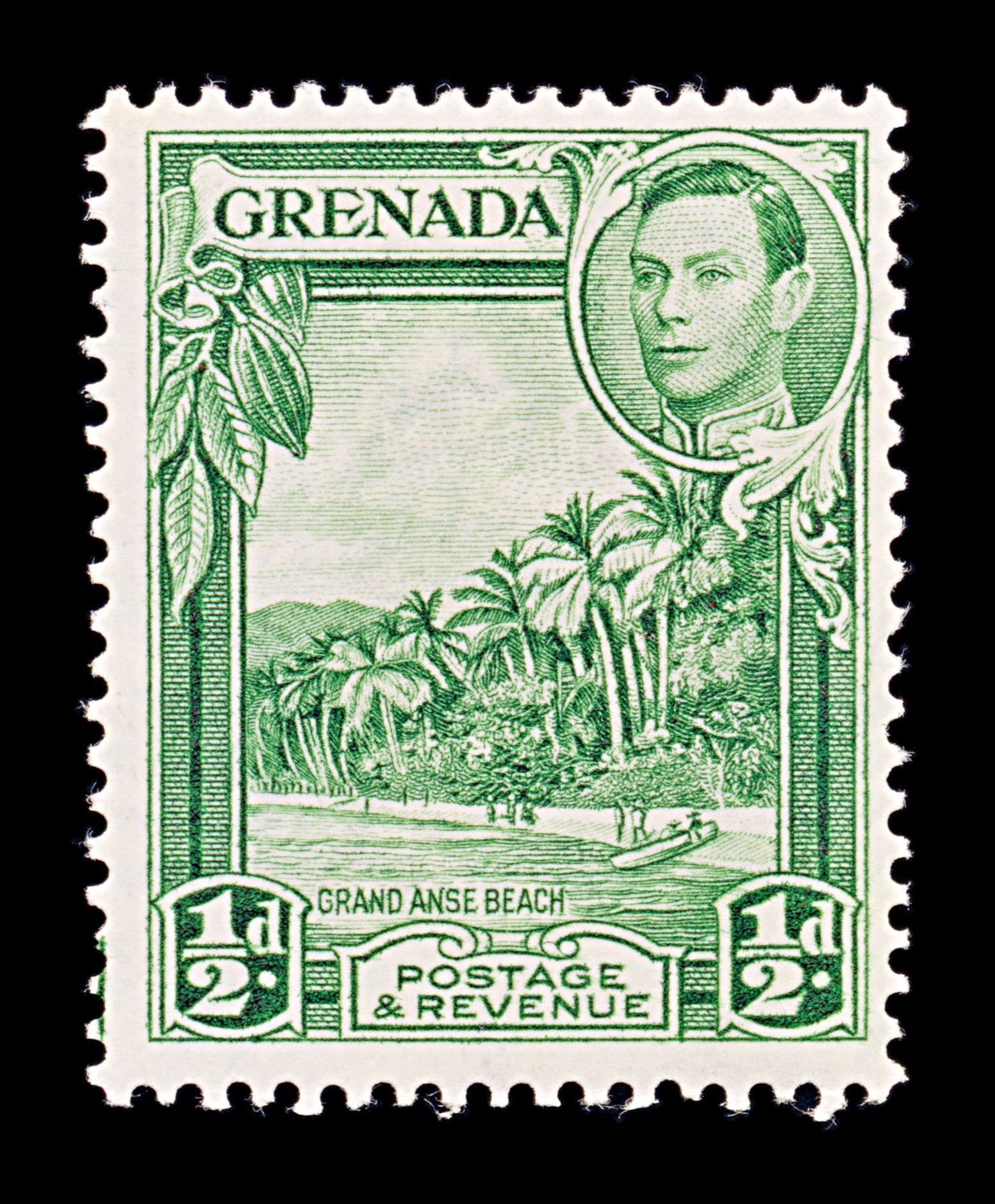 8135: Grenada SG153b ½d Yellow green 1938 Mi124a Mint MH C£13