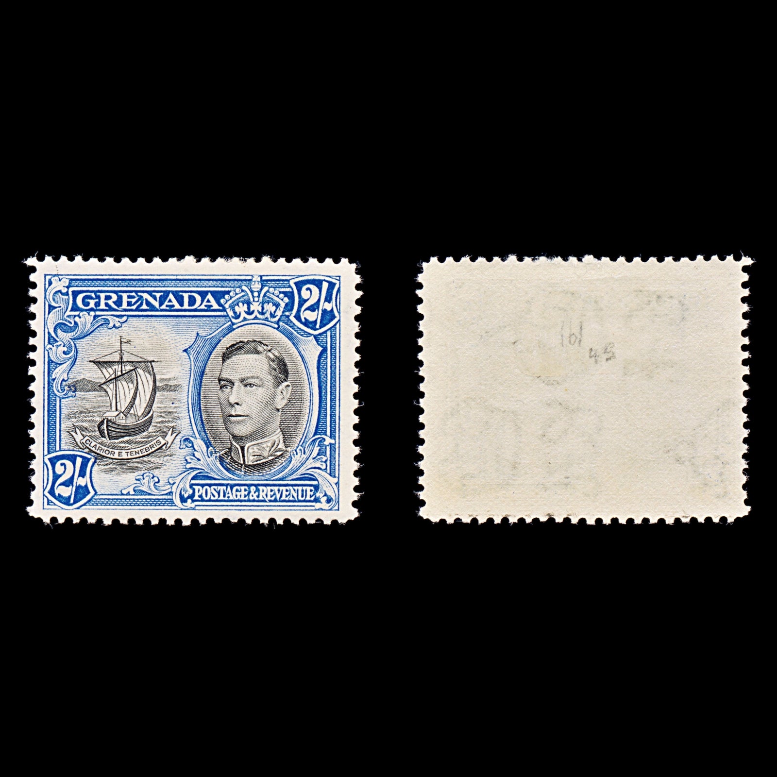 8137: Grenada SG161 2s Black & Ultramarine 1938 Sc#140 Mi132A Mint MLH C£45