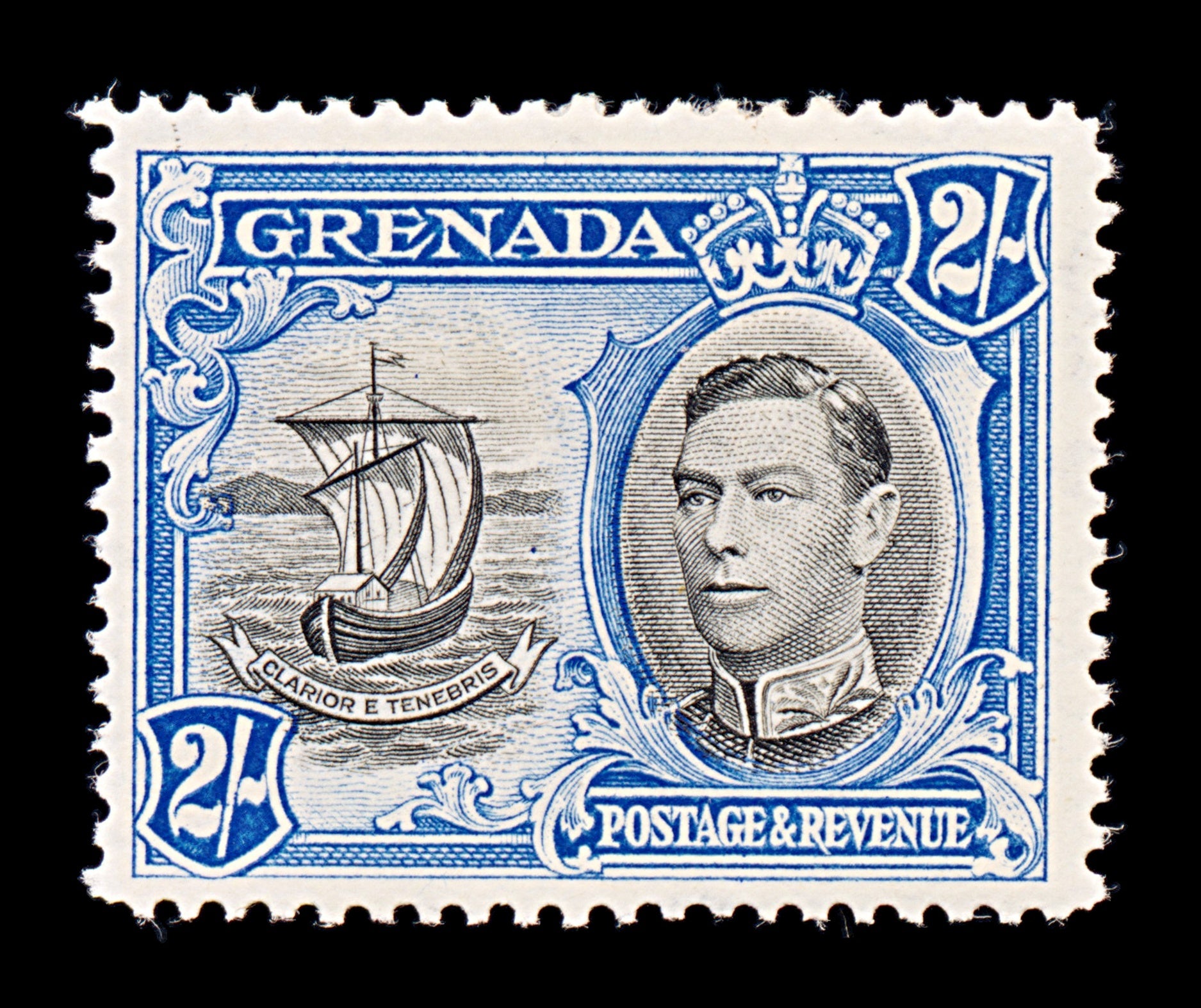 8137: Grenada SG161 2s Black & Ultramarine 1938 Sc#140 Mi132A Mint MLH C£45