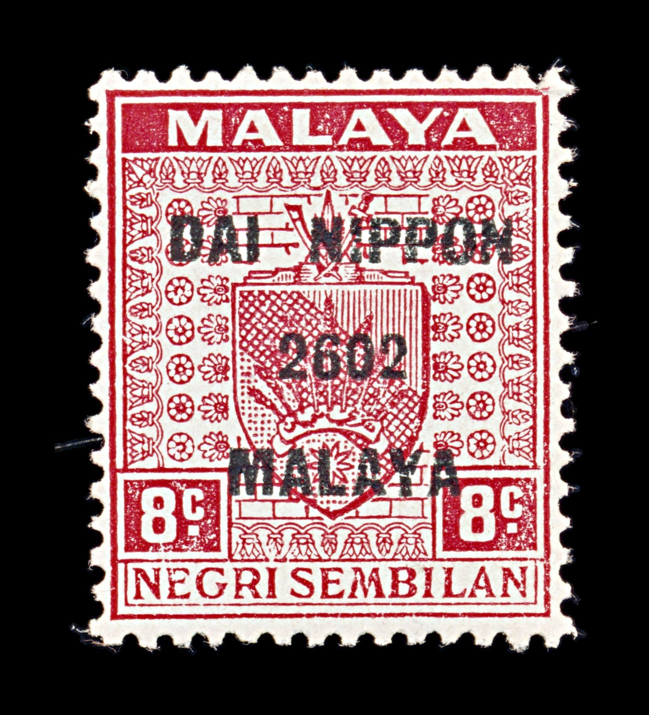 8138: Negri Sembilan SGJ233 8c Scarlet 1942 Sc#N22 MiNS 24 Mint MLH C£9