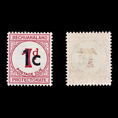 8143: Bechuanaland SGD7a 1c Carmine 1961 Sc#J7 MiP7IIy Mint MLH C£21, view 1
