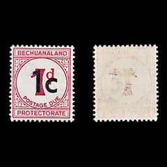 8143: Bechuanaland SGD7a 1c Carmine 1961 Sc#J7 MiP7IIy Mint MLH C£21, view 2