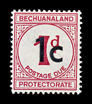 8143: Bechuanaland SGD7a 1c Carmine 1961 Sc#J7 MiP7IIy Mint MLH C£21
