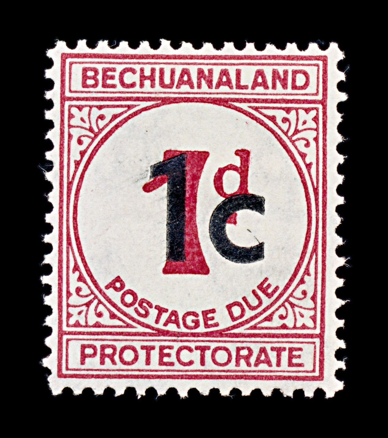 8143: Bechuanaland SGD7a 1c Carmine 1961 Sc#J7 MiP7IIy Mint MLH C£21