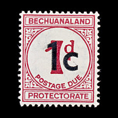 8143: Bechuanaland SGD7a 1c Carmine 1961 Sc#J7 MiP7IIy Mint MLH C£21, view 3