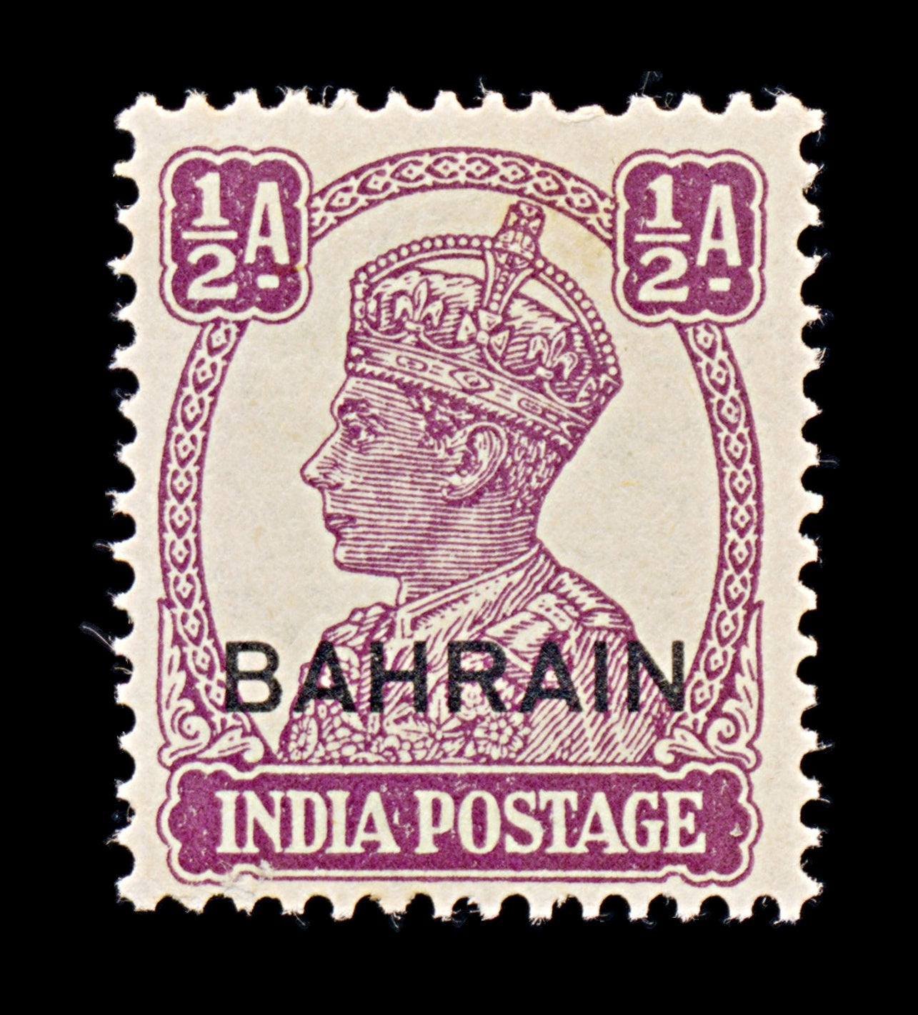 8144: Bahrain SG39 ½A Purple 1945 Sc#39 Mi37 Mint MLH C£6