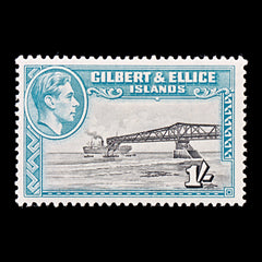8149: Gilbert & Ellice SG51 1s Black & Blue green 1939 Sc#48 Mi46A Mint MH C£40, view 3