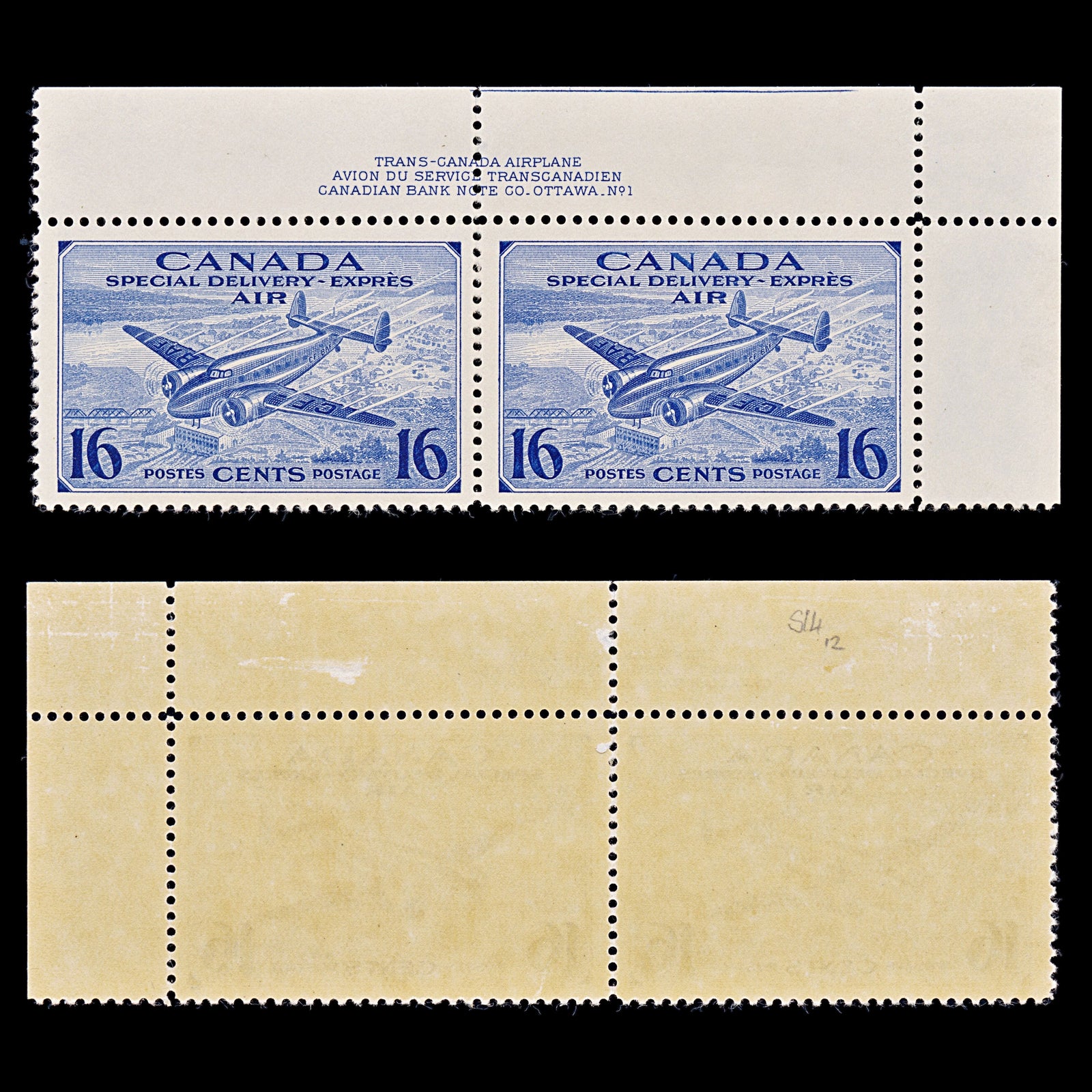 8151: Canada SGS13 16c Bright ultramarine 1942 Sc#CE1 Mi233 Mint MNH C£12