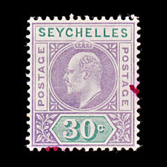 8152: Seychelles SG52 30c Green & Purple 1903 Sc#44 Mi44 Mint MNH C£11, view 3