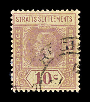 8164: Straits Settlements SG231 10c Violet 1925 Sc#191a Mi181Ia Used C£17