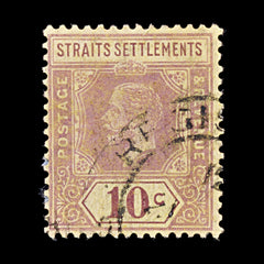 8164: Straits Settlements SG231 10c Violet 1925 Sc#191a Mi181Ia Used C£17, view 3