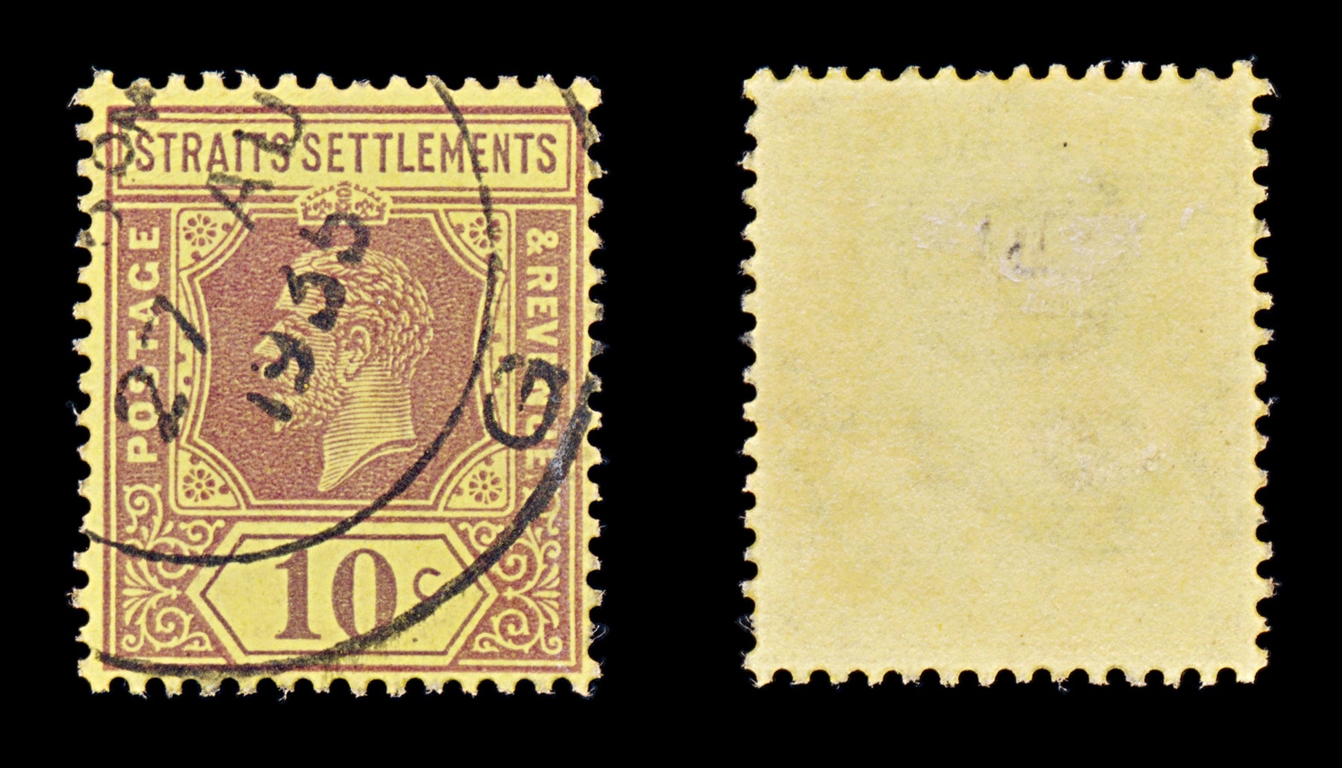 8165: Straits Settlements SG231 10c Violet 1925 Sc#191a Mi181Ia Used C£17