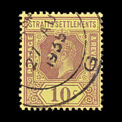 8165: Straits Settlements SG231 10c Violet 1925 Sc#191a Mi181Ia Used C£17, view 3