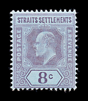 8167: Straits Settlements SG131 8c Purple 1905 Mint MVLH C£55