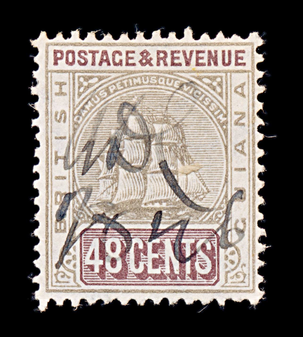8170: British Guiana SG247 48c Grey & Purple brown 1905 Sc#167a Used C£50