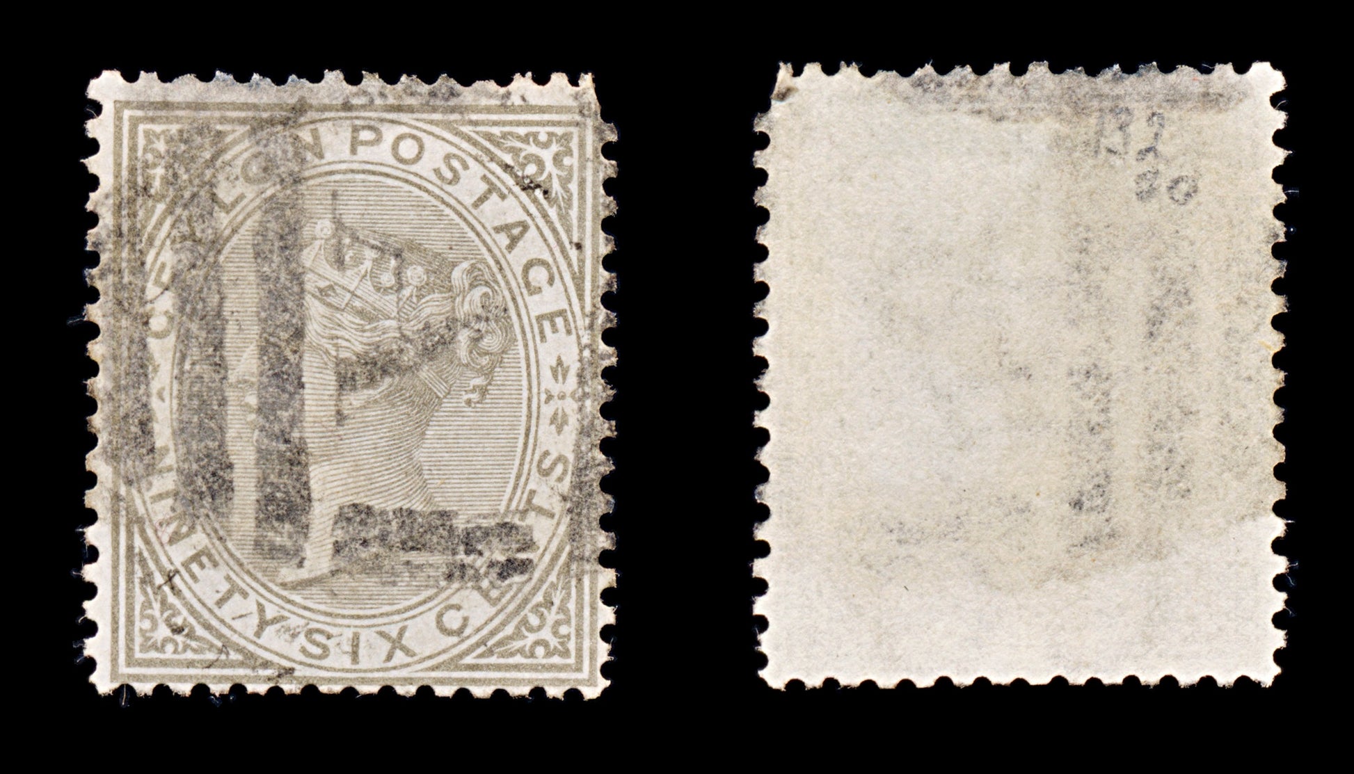 8181: Ceylon SG132 96c Brown grey 1872 Sc#73 Mi54C Used C£20