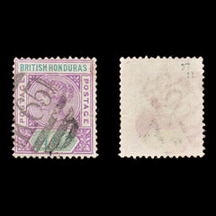 8184: British Honduras SG57 10c Green & Mauve 1895 Sc#43 Mi36 Used C£22, view 1