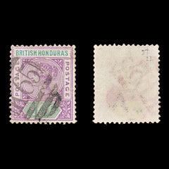 8184: British Honduras SG57 10c Green & Mauve 1895 Sc#43 Mi36 Used C£22, view 2